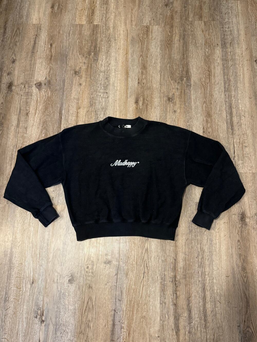 MadHappy Women’s Reverse Weave Script Logo Crewneck Size Small